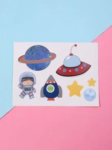 1 set papel pastel creativo astronauta & diseño del planeta Decoración superior detorta para fiesta Decoración de pasteles - Multicolor - Ver 5