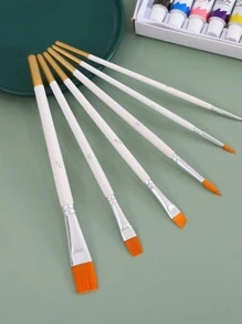 6入組/套雙色調畫筆專業多用途油畫畫筆用於精細細節、藝術繪畫 - 彩色 - 查看 1