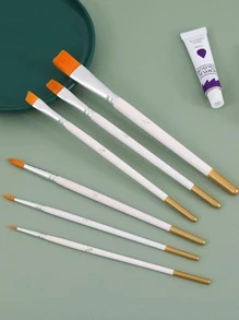 6入組/套雙色調畫筆專業多用途油畫畫筆用於精細細節、藝術繪畫 - 彩色 - 查看 4