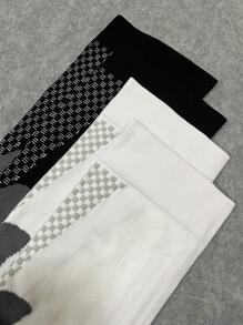 Sports Outdoor 2pairs Color Block Sports Compression Polyester Socks - Black and White - View 2