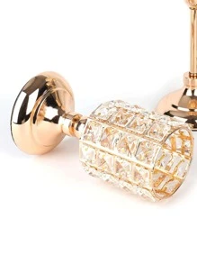 1pc 3 Sizes Gold Crystal Candle Holder, Tea Light Candlestick Holders Centerpiece For Wedding Table Fireplace Party Home Decor - Gold - View 4