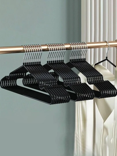 10 件成人防滑无缝衣架，衣柜收纳架，房间装饰，适用于房间、浴室、圣诞节、万圣节（黑色）
