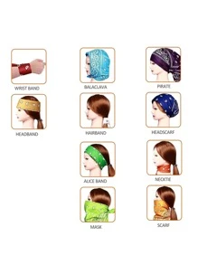 Paisley Print Bandana Classic Head Wrap Cowboy Cowgirl  For  All Seasons Bandana,Hair Band,Head Band Ideal For Dressing Up Your Look - White - View 2