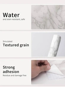 1 Đá Cẩm Thạch Tự Dính Giấy Dán Tường Vinyl Dán Tường Chống Nước Liên Lạc Với Giấy Cho Nhà Bếp Trang Trí Bộ Phim Trang Trí Nhà - Xám - Xem 6