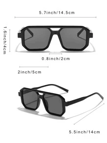 1 cái/2 cái/3 cái Kính thời trang gọng vuông cầu đôi cho nữ - Xám - Xem 4