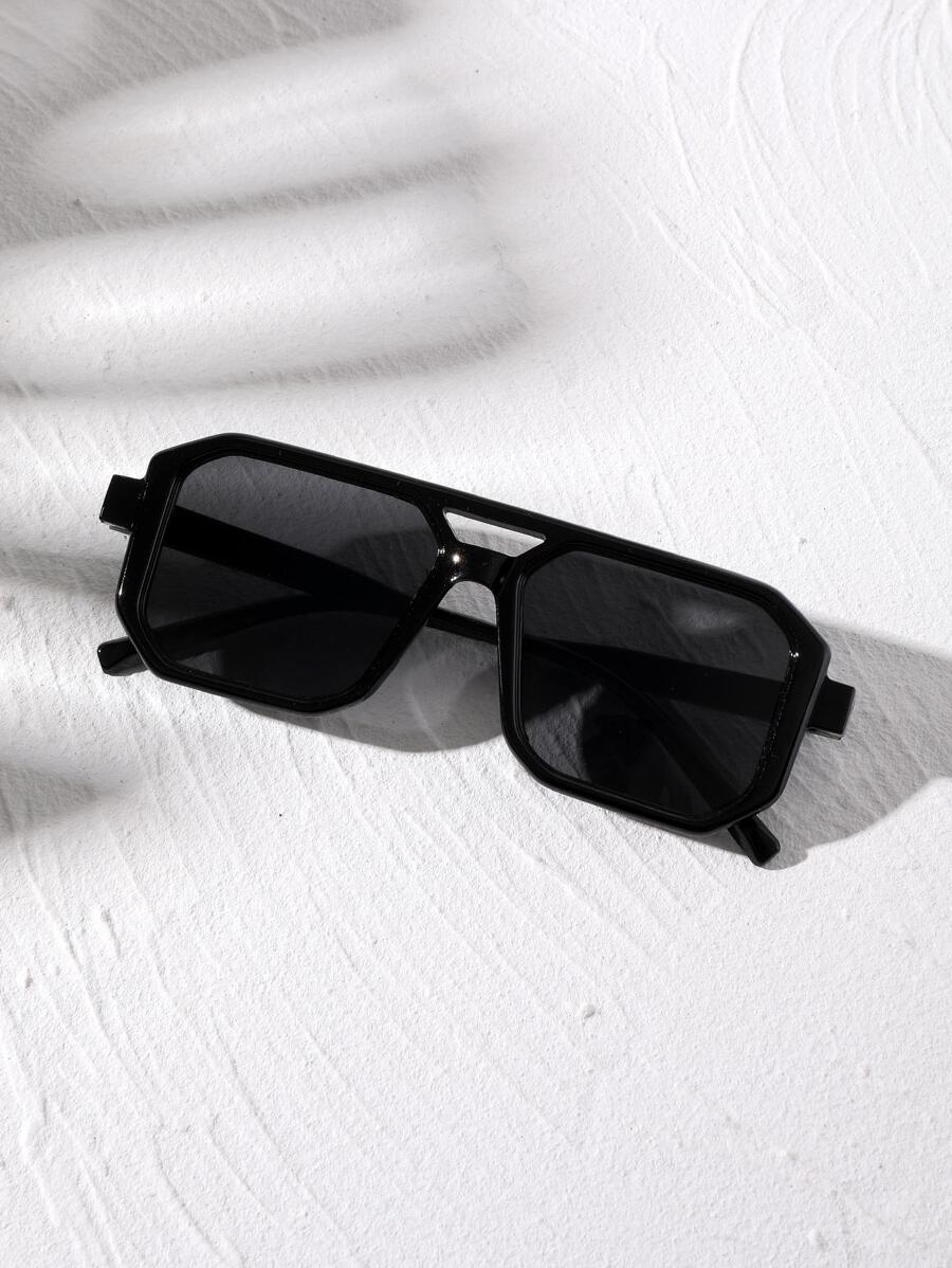 1 cái/2 cái/3 cái Kính thời trang gọng vuông cầu đôi cho nữ - Xám - Xem 1