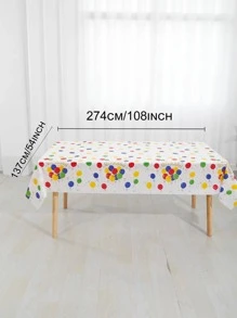 1pc Balloon Pattern Disposable Table Cover, Modern PEVA Disposable Table Cloth For Birthday Party, Back To School Valentine Day
