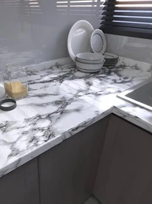 1 Đá Cẩm Thạch Tự Dính Giấy Dán Tường Vinyl Dán Tường Chống Nước Liên Lạc Với Giấy Cho Nhà Bếp Trang Trí Bộ Phim Trang Trí Nhà - màu đen - Xem 1