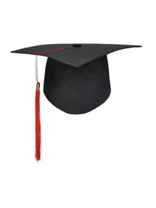 1pc Solid Color Party Hat - Red - View 3