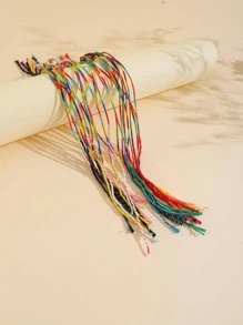 24pcs/set Color Block String Bracelet