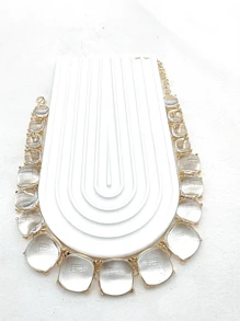 1 vòng cổ trang trí hình vuông Polyresin thời trang cho phụ nữ để trang trí hàng ngày - Trong sáng - Xem 4