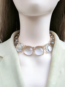 1 vòng cổ trang trí hình vuông Polyresin thời trang cho phụ nữ để trang trí hàng ngày - Trong sáng - Xem 2