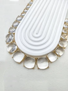 1 vòng cổ trang trí hình vuông Polyresin thời trang cho phụ nữ để trang trí hàng ngày - Trong sáng - Xem 3