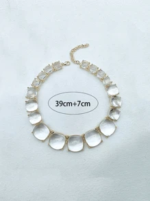 1 vòng cổ trang trí hình vuông Polyresin thời trang cho phụ nữ để trang trí hàng ngày - Trong sáng - Xem 6