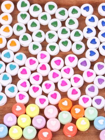 100入組/套7X4mm時尚愛心細節DIY珠子適合女士DIY首飾製作