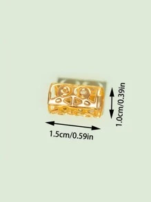 20入組女士鏤空時尚電話線髮圈適用於頭髮裝飾用品 - 金色 - 查看 3