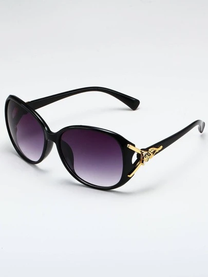 一副女士 PC 圆形狐狸头太阳镜装饰时尚眼镜适合旅行海滩配饰女士太阳镜太阳镜色调基本款适合毛衣牛仔裤运动裤连帽衫夹克连衣裙和长袖衬衫时尚遮阳优雅装扮家庭出游旅行度假夏季海滩度假、户外、旅行