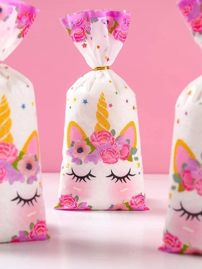 25 piezas Bolsas de regalo de unicornio rosa, suministros de envoltura de regalo con tema de unicornio rosa para fiesta de cumpleaños, bolsas de embalaje, favor de fiesta, regalo de cumpleaños, decoración de baby shower, suministros de envoltura de cocina para el Día de San Valentín