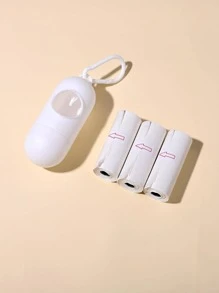 1个一次性尿布袋支架+3卷（45个）垃圾袋，（展开尺寸30x22厘米），方便婴儿更换尿布，汽车垃圾袋 - 白色 - 查看 3