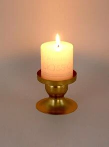 1pc Round Candle Holder - Gold - View 4