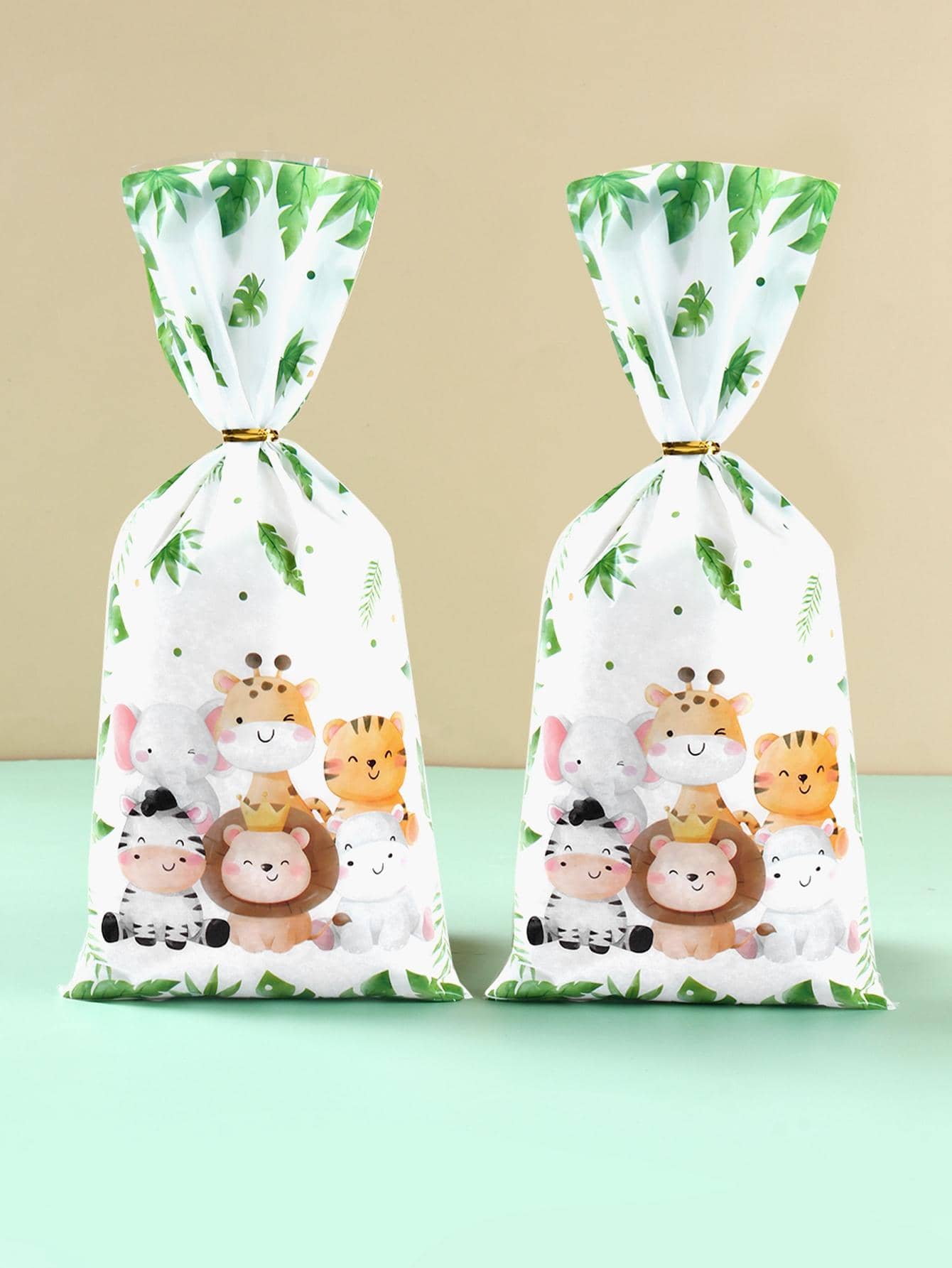 25 sztuk Dżungla Zwierzęca Torba Prezentowa Z Skręcanym Paskiem, Dżungla Zwierzęca Temat Urodziny Babe Shower Party Prezenty Do Pakowania, Dżungla Zwierzęca Prezenty Do Pakowania, Upominek Na Imprezę, Prezent Urodzinowy Prezent Na Imprezę Walentynki - Miętowy Zielony - Zobacz 1