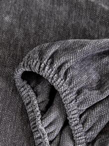 1 Vỏ Sofa Màu Trơn & 1 Vỏ Đệm Không Chất Độn - Màu xám đen - Xem 9