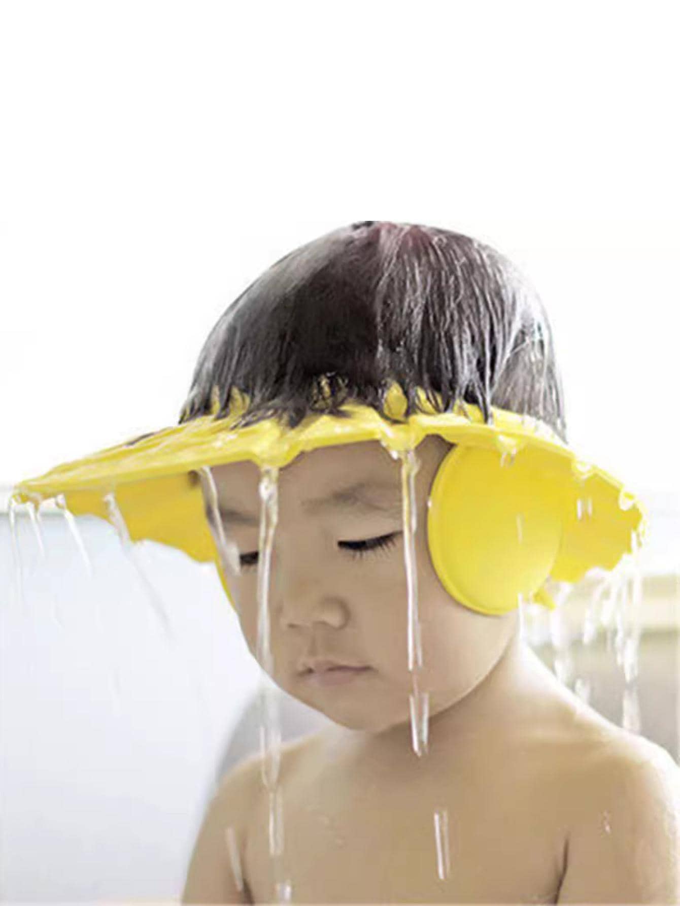 隨機 5 種顏色/款式護耳可調節防水浴帽、沐浴帽、洗髮帽 - 彩色 - 查看 1