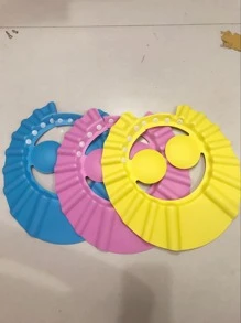 隨機 5 種顏色/款式護耳可調節防水浴帽、沐浴帽、洗髮帽 - 彩色 - 查看 4