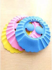 隨機 5 種顏色/款式護耳可調節防水浴帽、沐浴帽、洗髮帽 - 彩色 - 查看 3