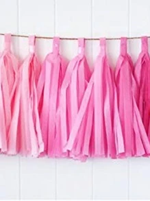 15 chiếc khăn giấy tua rua tự làm cho bữa tiệc - Hồng - Xem 2