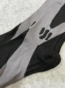 Thể Thao Ngoài Trời 1 Nam Nữ Cao Đến Đầu Gối Đen Thể Thao Ngoài Trời Tập Gym Thể Hình Chạy Nén Tất - màu đen - Xem 4