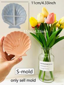 1 pieza Molde de silicona de bricolaje estrella de mar & con diseño de concha - Blanco - Ver 4