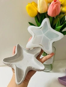 1 pieza Molde de silicona de bricolaje estrella de mar & con diseño de concha - Blanco - Ver 9