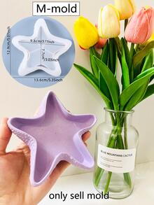 1 pieza Molde de silicona de bricolaje estrella de mar & con diseño de concha - Blanco - Ver 5