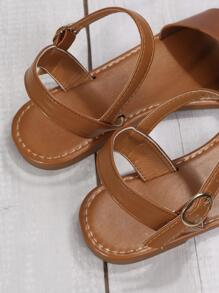 Xăng đan đế bằng tối giản dành cho nữ, Xăng đan quai ngang mắt cá chân màu nâu thanh lịch - màu nâu - Xem 7