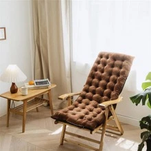 1pc Solid Stretchy Rocking Chair Cushion, Minimalist Polyester Thicken Foldable Recliner Sofa Seat Cushion Pad For Home - Coffee Brown - View 2