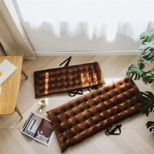 1pc Solid Stretchy Rocking Chair Cushion, Minimalist Polyester Thicken Foldable Recliner Sofa Seat Cushion Pad For Home - Coffee Brown - View 4