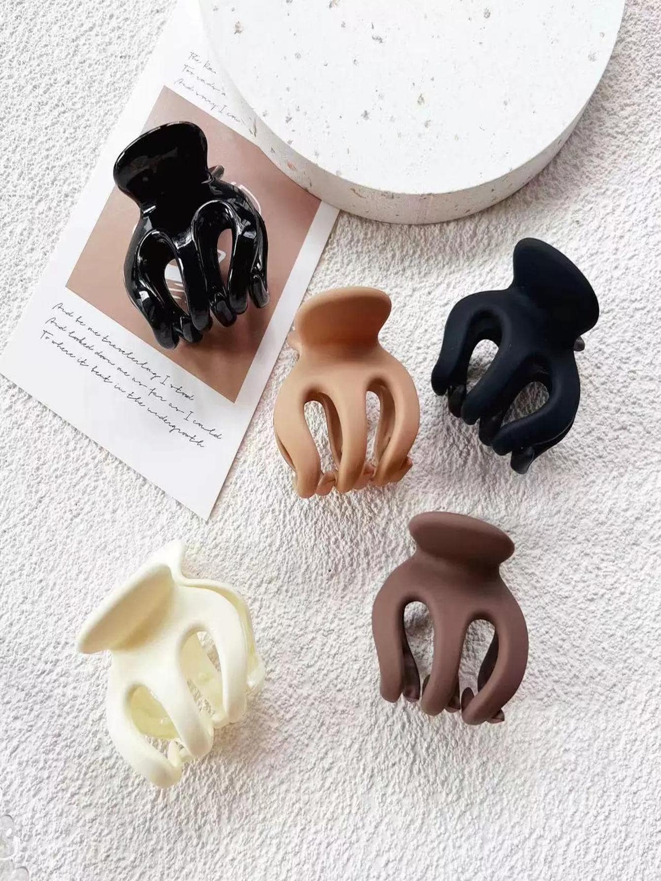 5 cái vuốt tóc tối giản chắc chắn - Nhiều màu - Xem 1