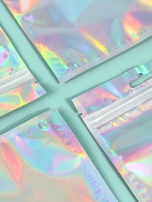 10 Cái/bộ Túi Bao Bì Nhựa, Túi Bảo Quản Trang Sức Hình Ba Chiều Hiện Đại Cho Gia Đình - Bạc - Xem 3