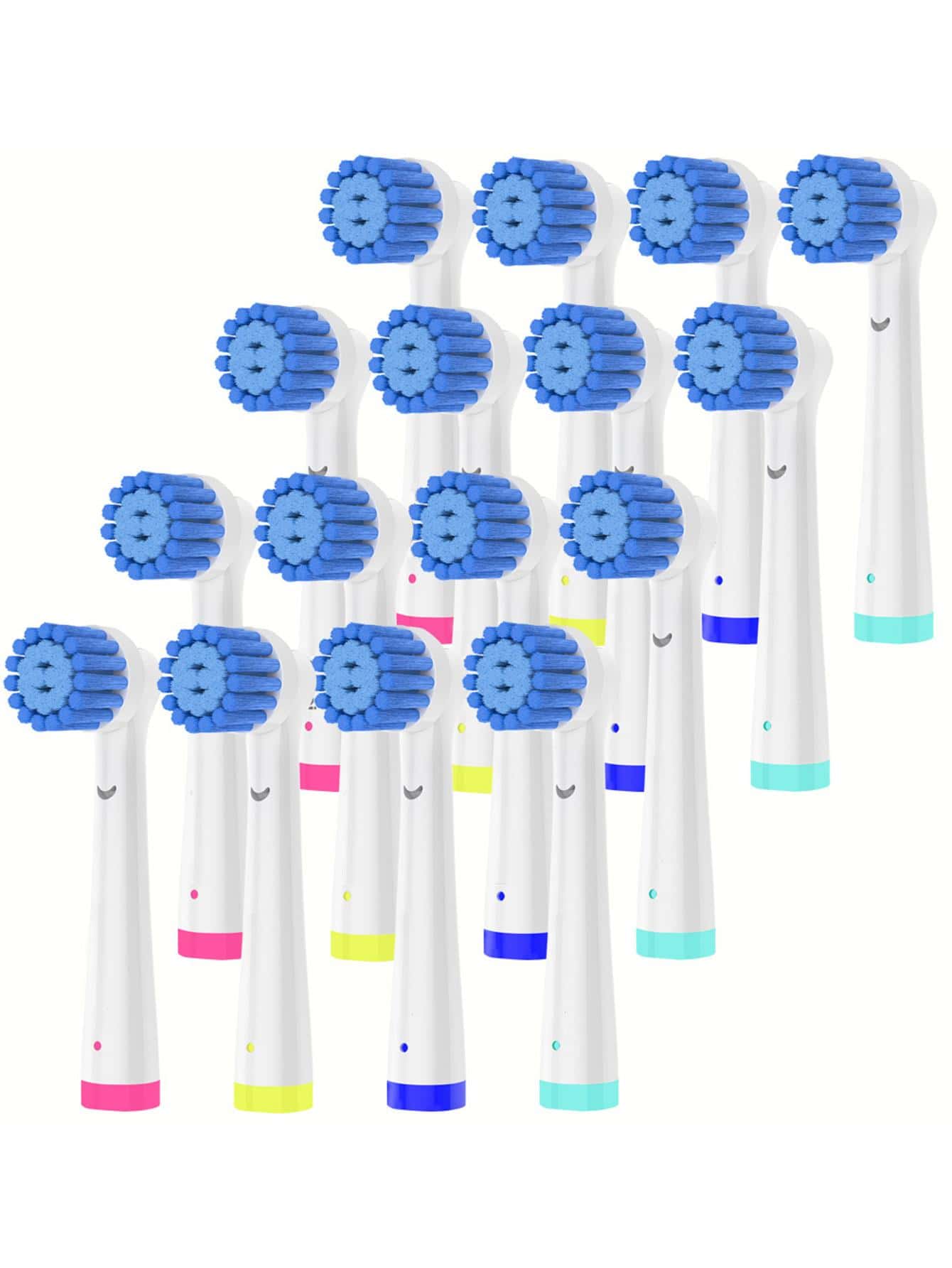 16pcs Sensitive Gum Care Toothbrush Head - White - View 1