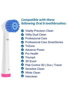 16pcs Sensitive Gum Care Toothbrush Head - White - View 2