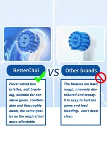 16pcs Sensitive Gum Care Toothbrush Head - White - View 4