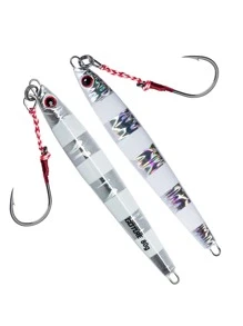 GOTURE 1入組鉛金屬魚餌誘餌 7 層塗層工藝夜光鐵誘餌快速魚餌金槍魚鮭魚旗魚條紋鱸魚快速魚餌 - 銀色 - 查看 1