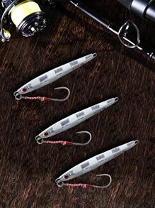 GOTURE 1入組鉛金屬魚餌誘餌 7 層塗層工藝夜光鐵誘餌快速魚餌金槍魚鮭魚旗魚條紋鱸魚快速魚餌 - 銀色 - 查看 8