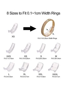 8pcs/set Casual Invisible Ring Size Adjuster For Women For DIY Jewelry Making - Clear - View 2