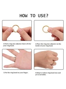 8pcs/set Casual Invisible Ring Size Adjuster For Women For DIY Jewelry Making - Clear - View 3