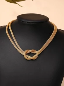 1入組時尚鋅合金結飾頸鏈適合女士適用於禮品