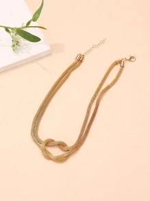 1入組時尚鋅合金結飾頸鏈適合女士適用於禮品