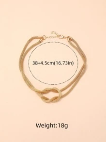 1入組時尚鋅合金結飾頸鏈適合女士適用於禮品