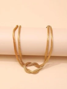 1入組時尚鋅合金結飾頸鏈適合女士適用於禮品